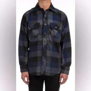 NEW STAR TRIVENI FLANNEL SHIRT - NAVY/CHARCOAL size medium excellent condition